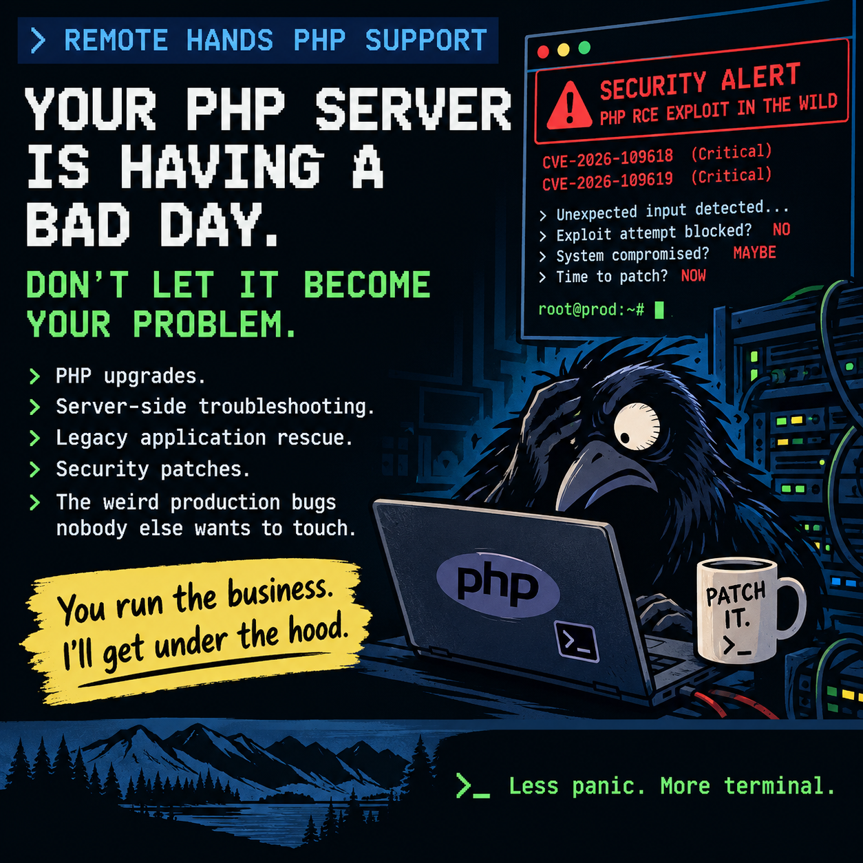 Need remote hands for your retro / legacy PHP server?